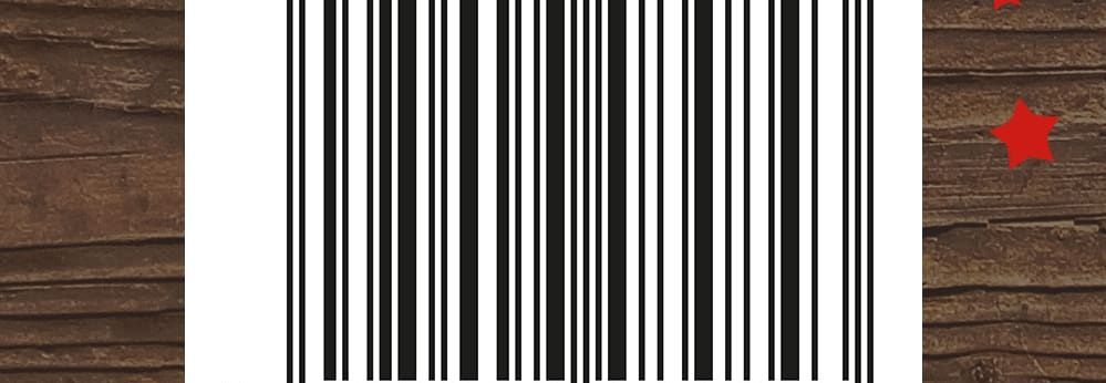 Ein Barcode auf Holzgrund.